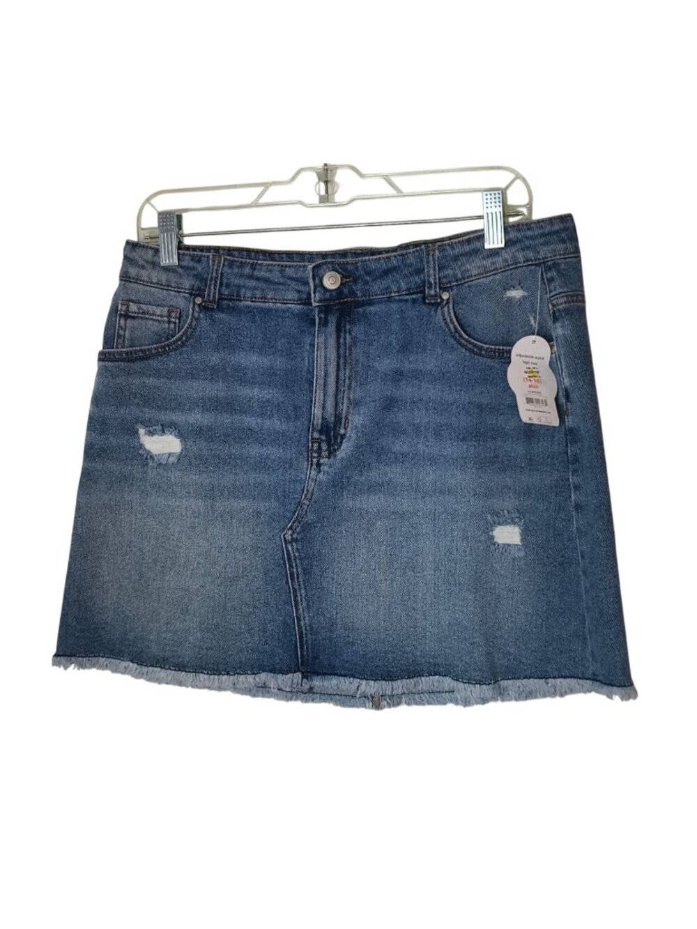 Wonder Nation Girls XL Denim Skirt Frayed Hem Distressed Details Grunge NEW